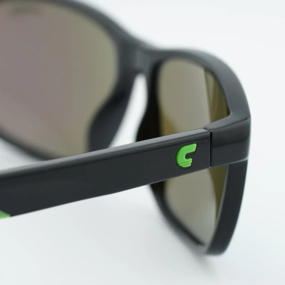 CARRERA 2047T/S 07ZJ Z9 Sunglasses Black/Green Rectangle Frame, Green Lenses